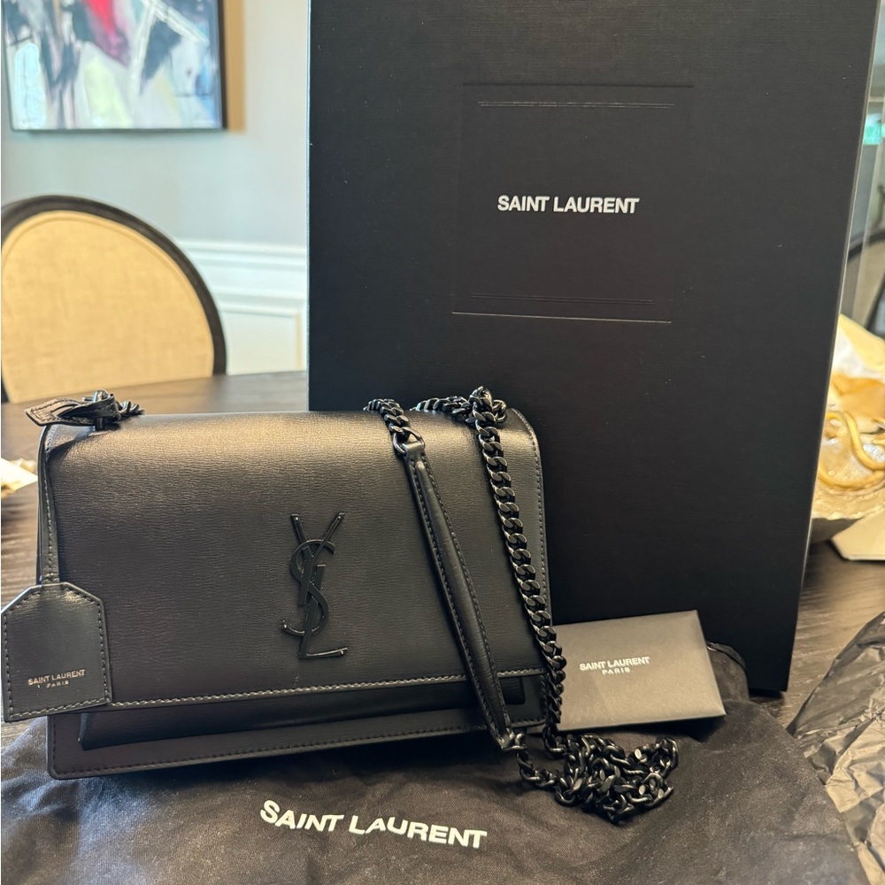 YSL Kate Medium Crossbody Bag Black Leather
